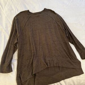 Aerie Heathered Dark Green/Brown Long Sleeve Top
